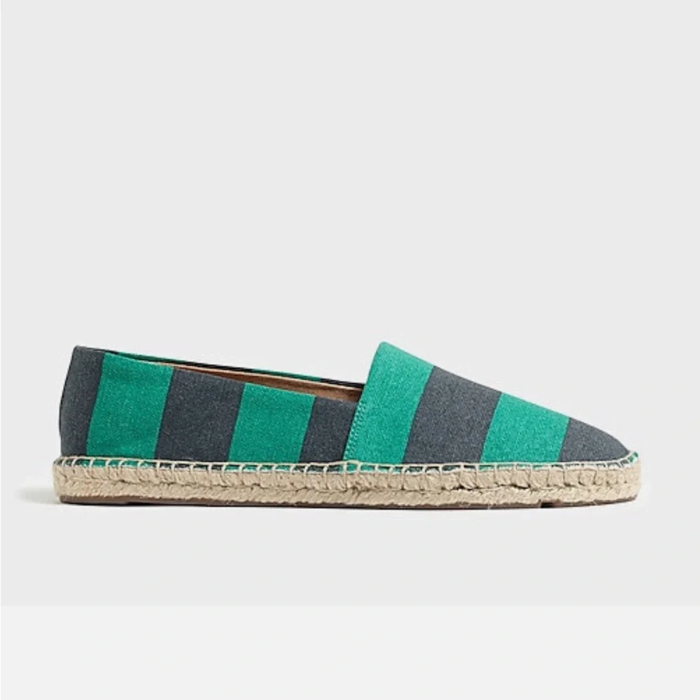 New J. Crew canvas striped espadrille flats - Picture 2 of 5